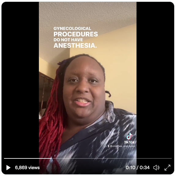 screenshot taken from Imani Barbarin's Twitter, a video with a tiktok icon in the bottom of Imani talking directly into the camera and text overlaid. Please click on the link above to visit the site.
