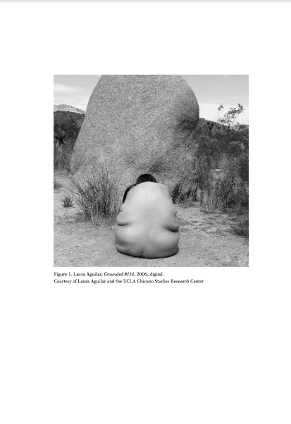  The cover of a PDF is a black and white photo of a person sitting in front of a large rock, facing away from the camera. Click 'open pdf in a new tab' to see full screen-reader friendly PDF